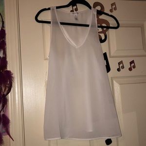 white chiffon tank top
